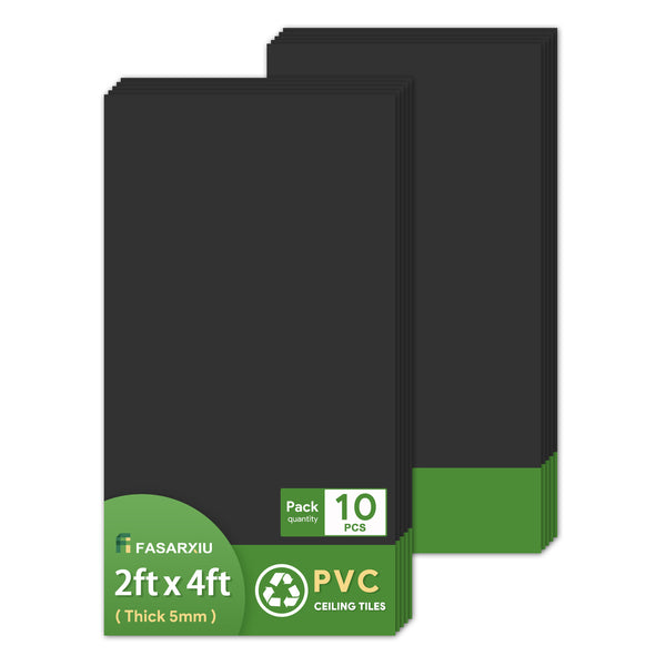 24"x48" Smooth Drop Ceiling Tiles Waterproof High-Grade PVC Ceiling Tiles 2x4 Fire-Rated - Easy Drop-in Installation - Case of 10 (80 sq. ft.)